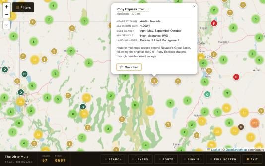 Make it yours — Pony Express Trail — one tap to save